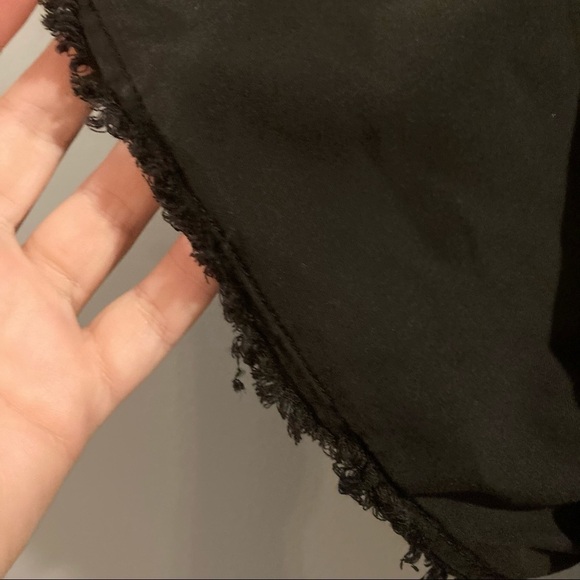 Dex Raw Hem and sleeve Black Dress elastic waist - Picture 2 of 6